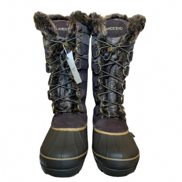 LANDSEND Hillary Snow Boots, Warm Winter Boots, Rugged, Faux Fur With Side Zip - Picture 1 of 5